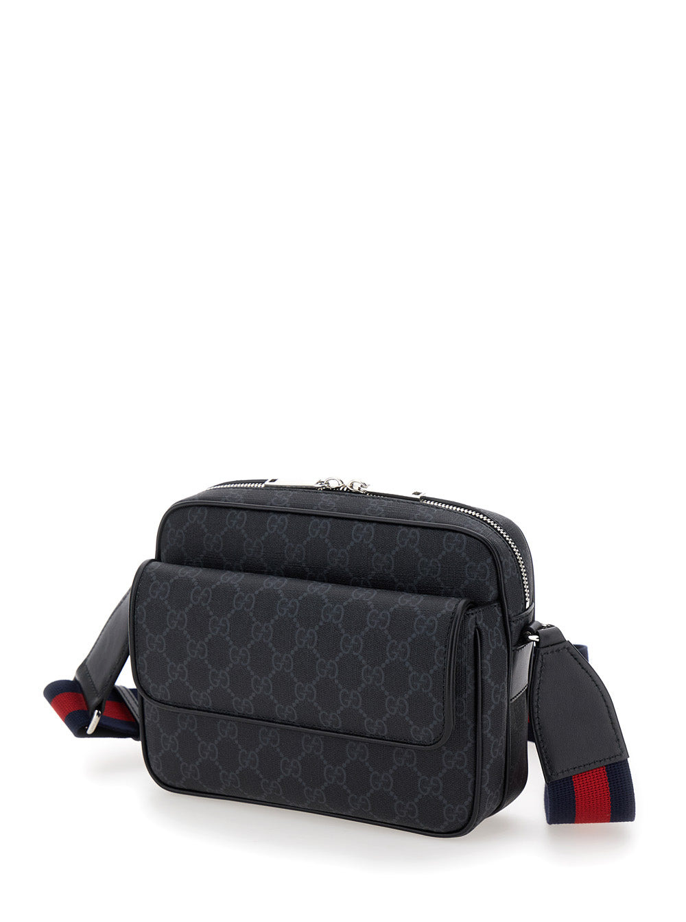 Gucci Men 'Small Gg' Black Crossbody Bag In Gg Supreme Canvas Man - 2
