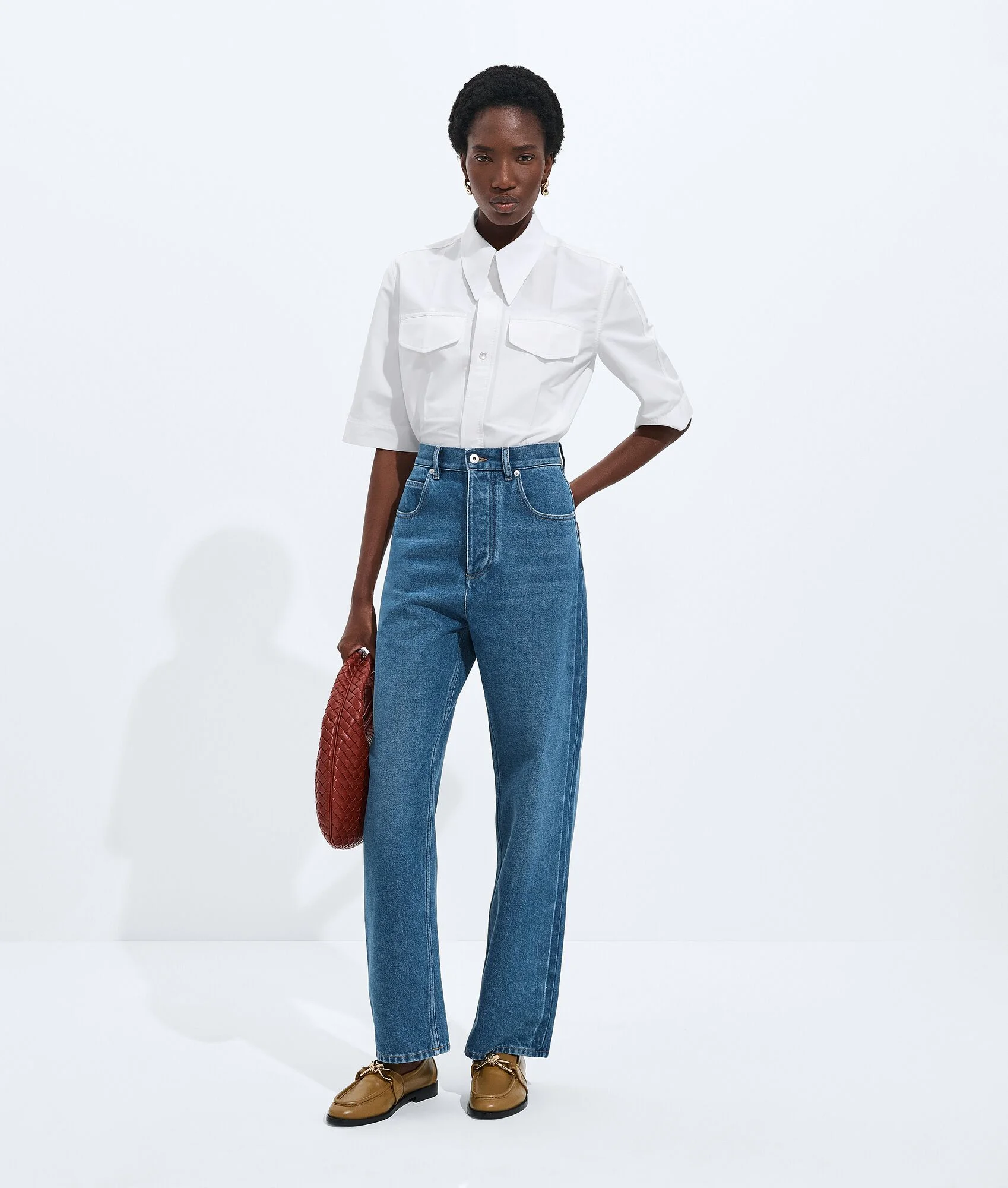 Medium Indigo Wide Leg Jeans - 1