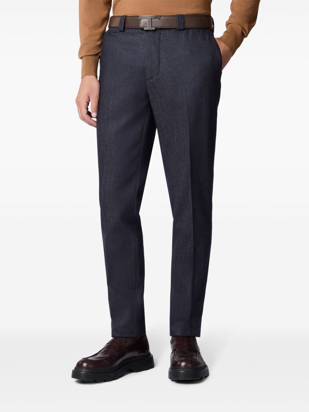 wool denim tailored trousers - 2