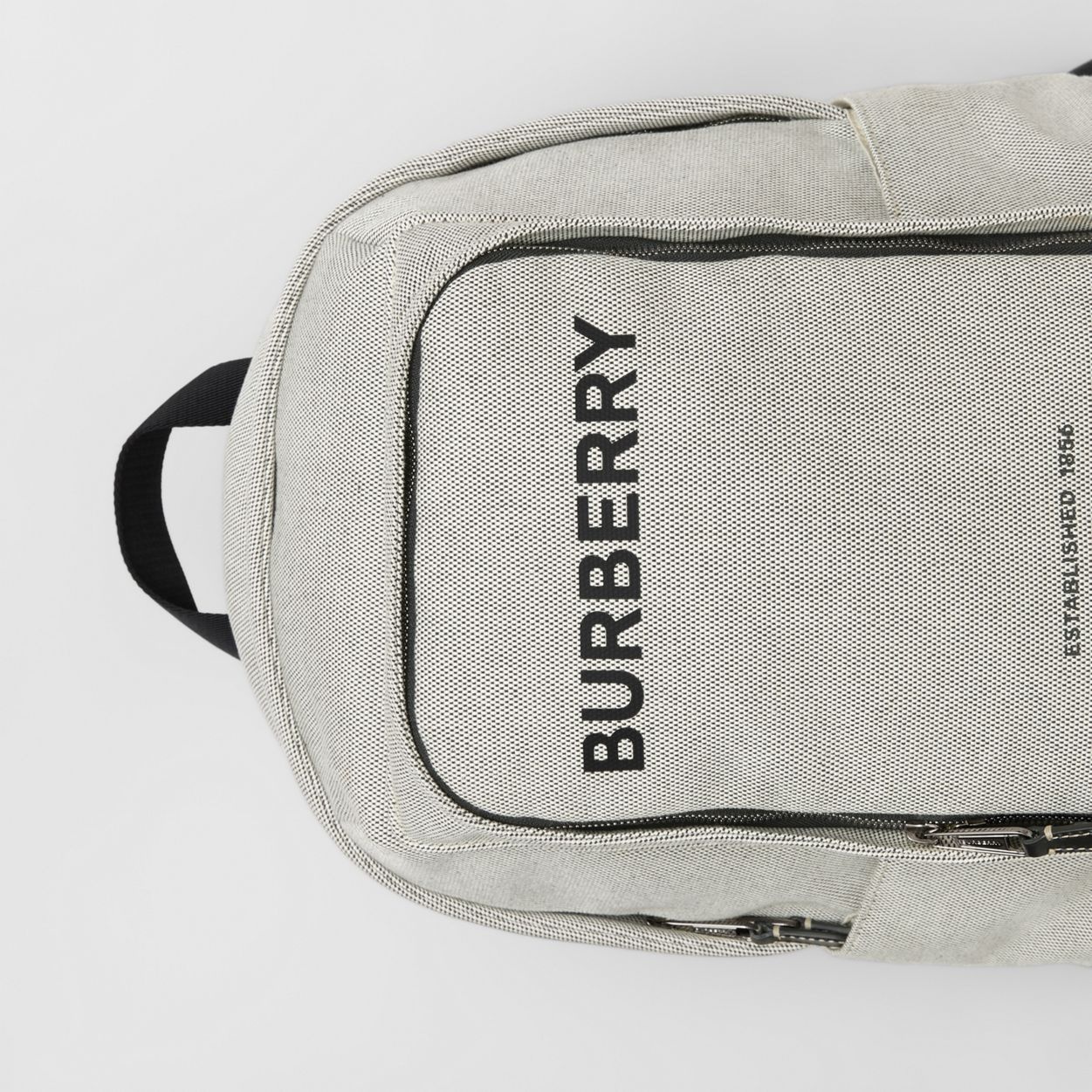 Large Logo Print Cotton Canvas Backpack 2