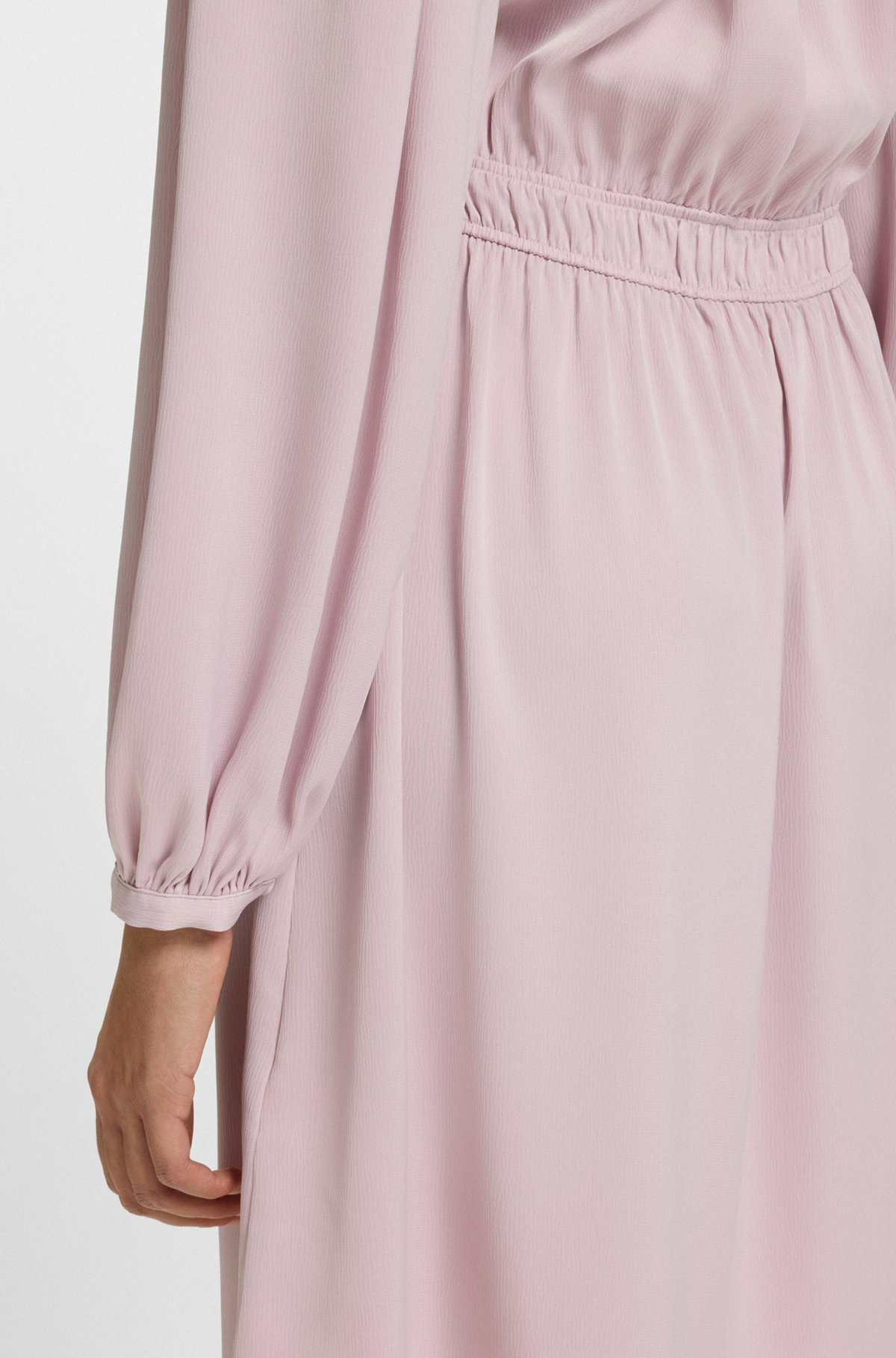 CRINKLE-SATIN MINI DRESS WITH GATHERED DETAILS - 6