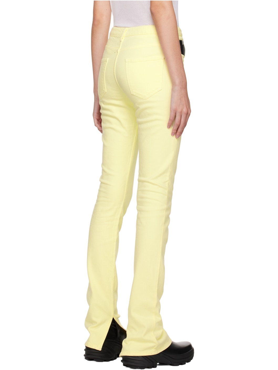 Yellow Spliced Jeans - 3