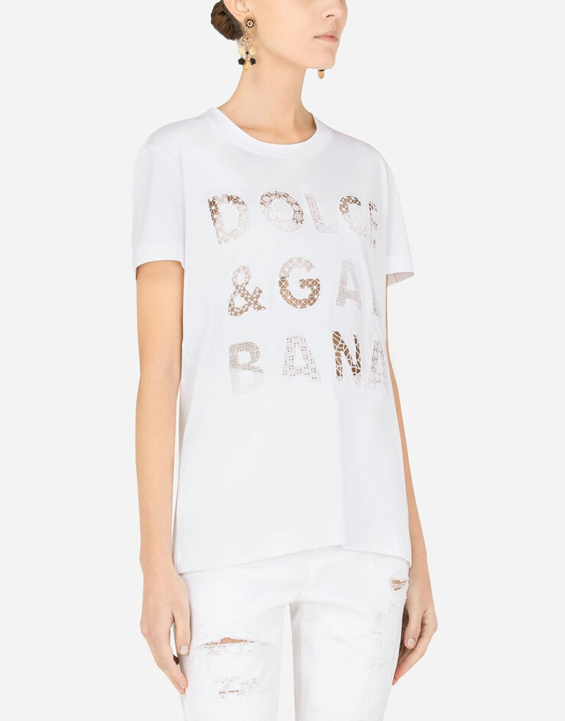Jersey T-shirt with Dolce & Gabbana embroidery 4