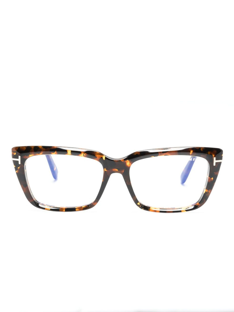 tortoiseshell rectangle-frame glasses 1