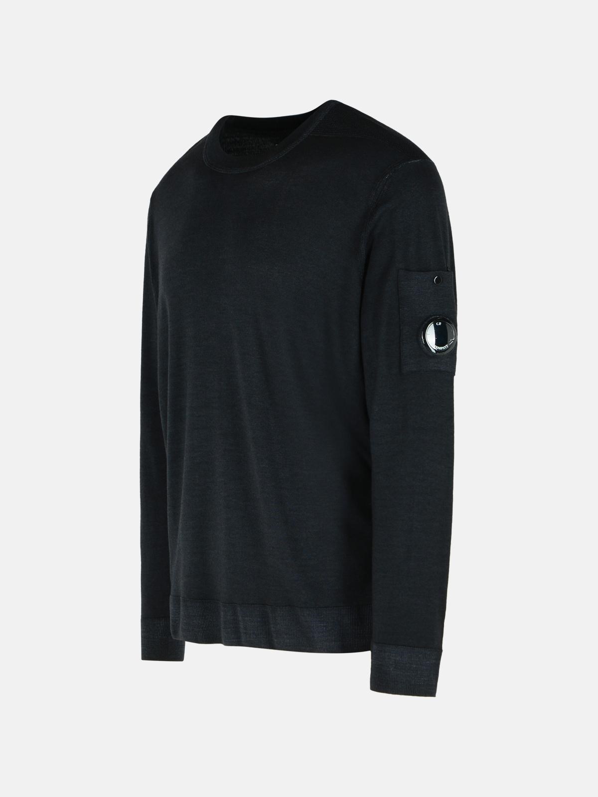 BLACK WOOL SWEATER - 2