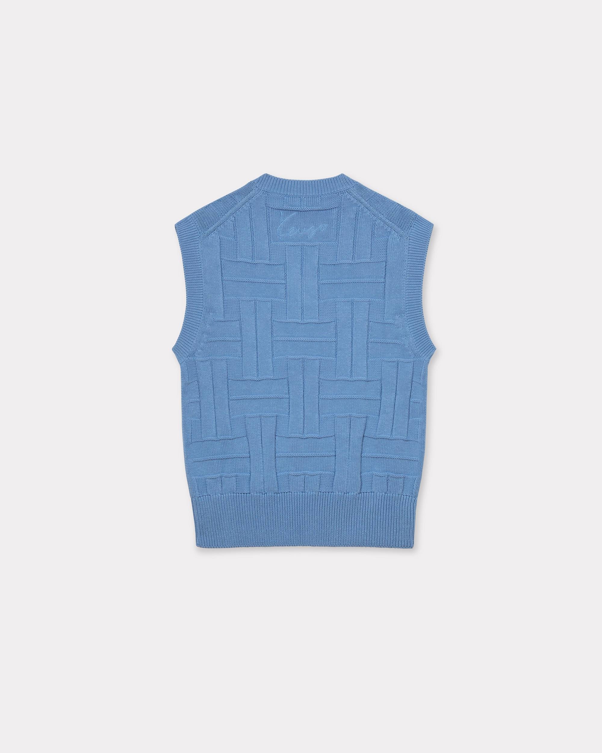 'KENZO Weave' embroidered sleeveless jumper in cotton - 2