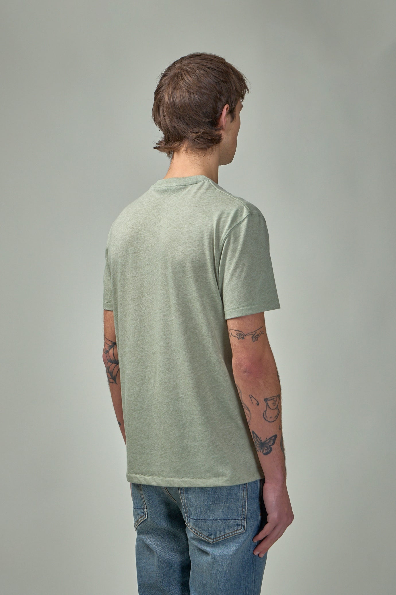 Cotton Blend Melange Crew Neck - 3
