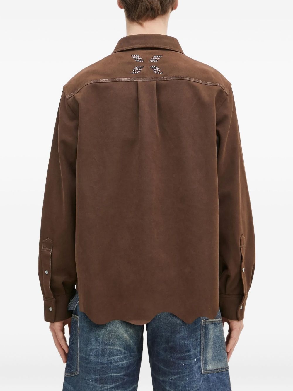 embroidered yoke shirt - 3