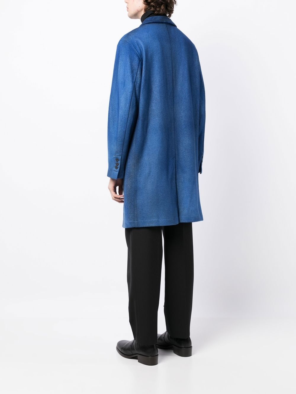 painted-effect merino-wool overcoat - 4