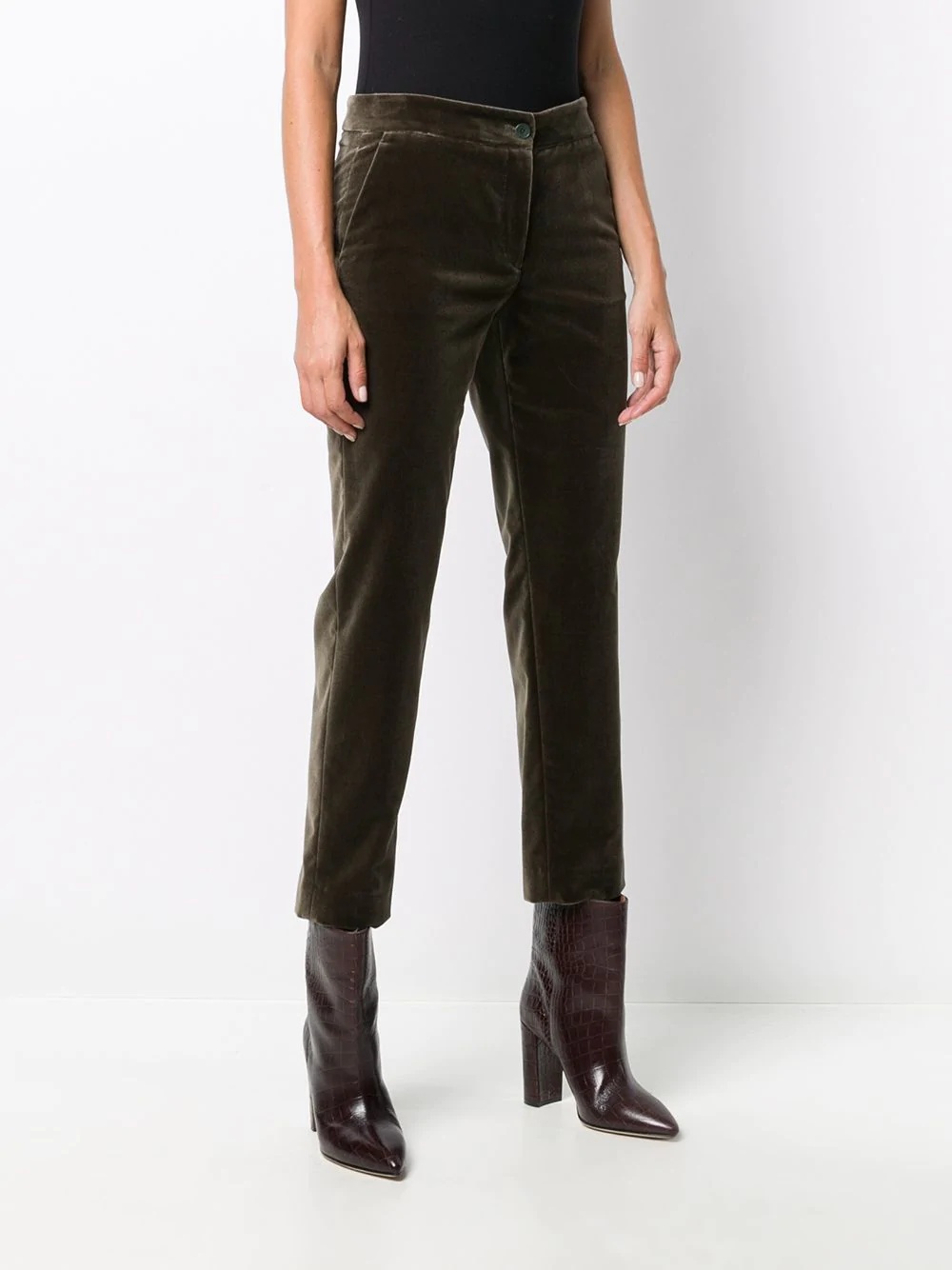 cropped slim-fit trousers - 3