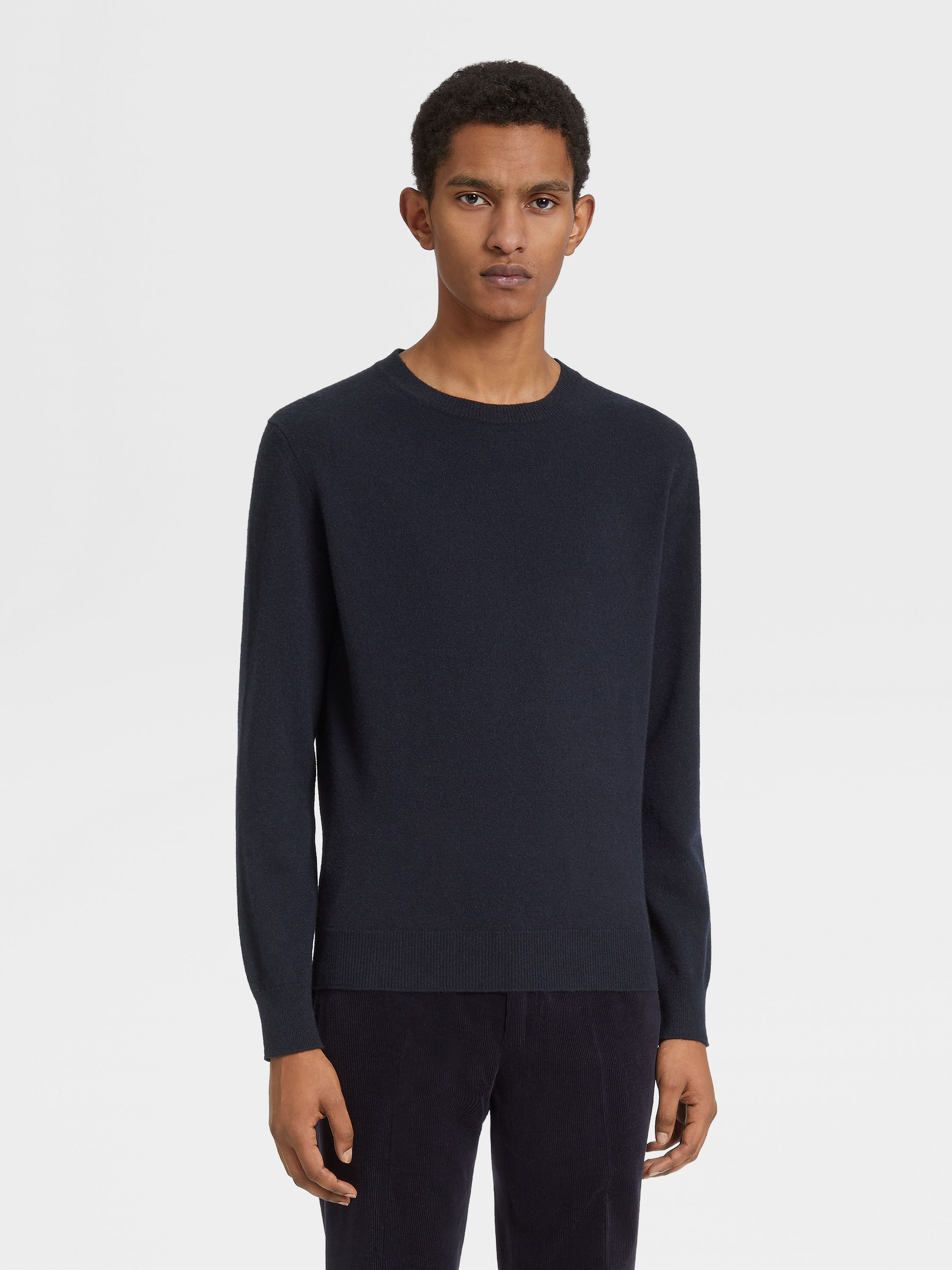 NAVY BLUE OASI CASHMERE CREWNECK - 2