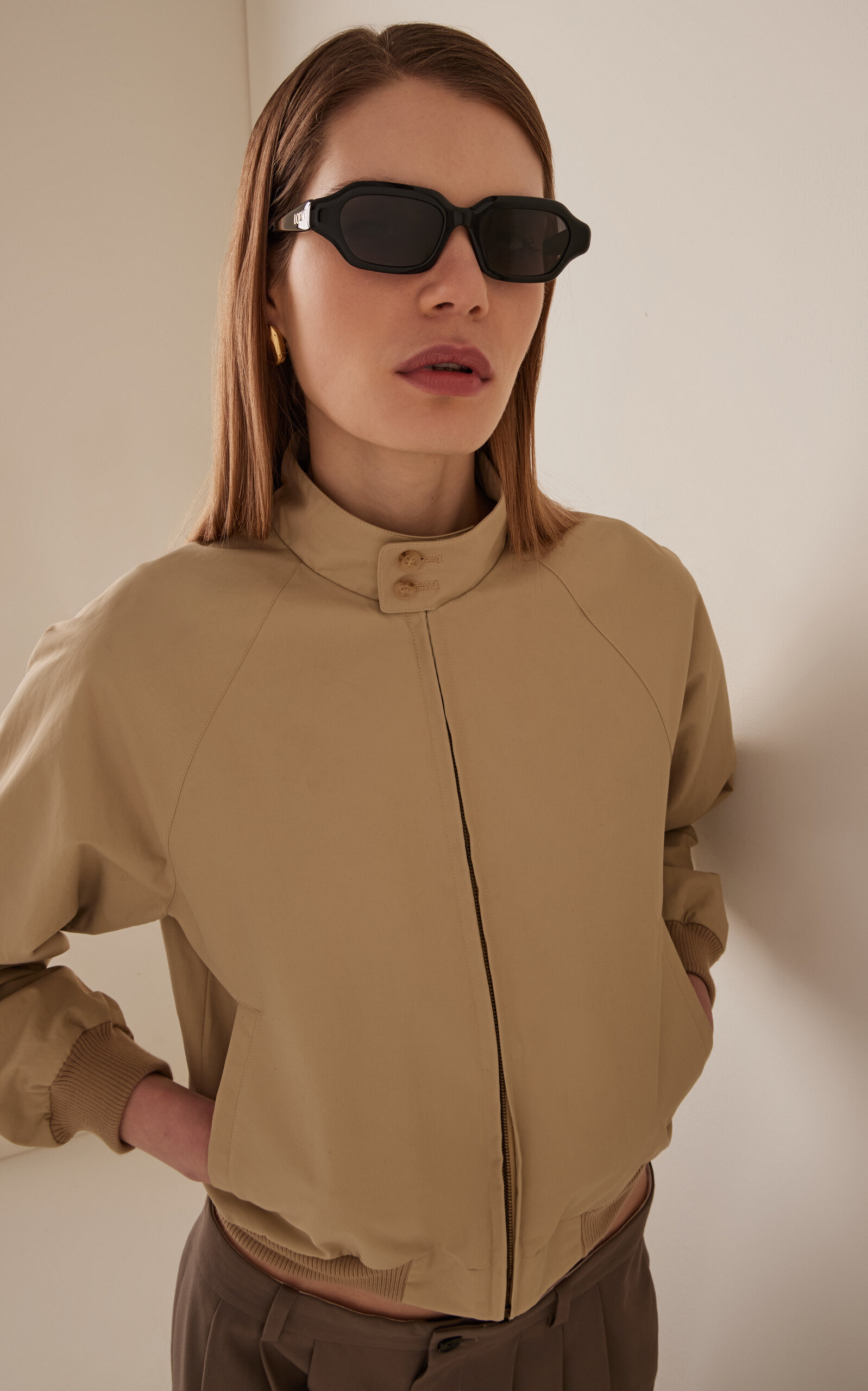 Slim Rectangle-Frame Acetate Sunglasses black - 3