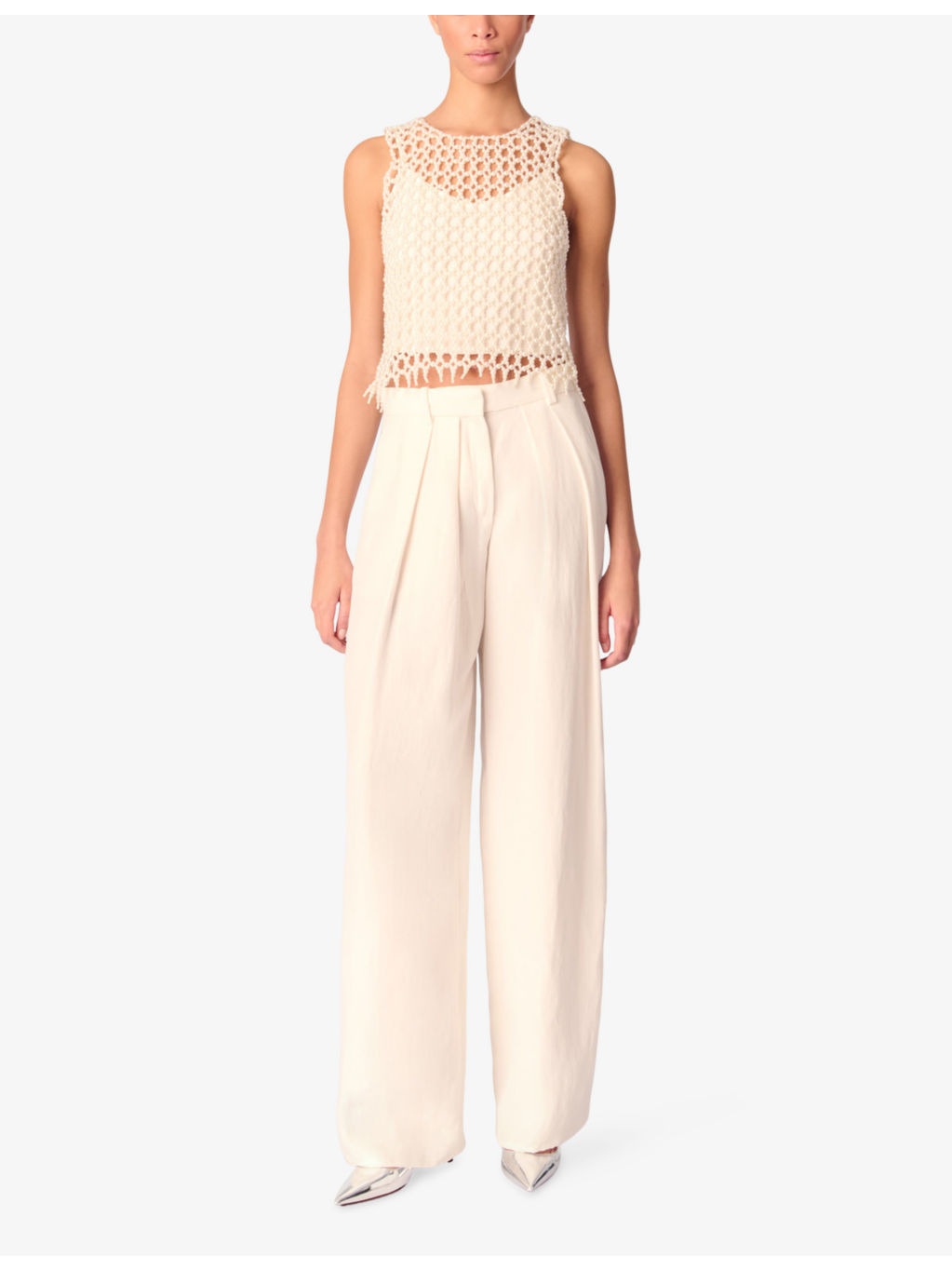Wide-Leg High-Rise Woven Trousers - 2