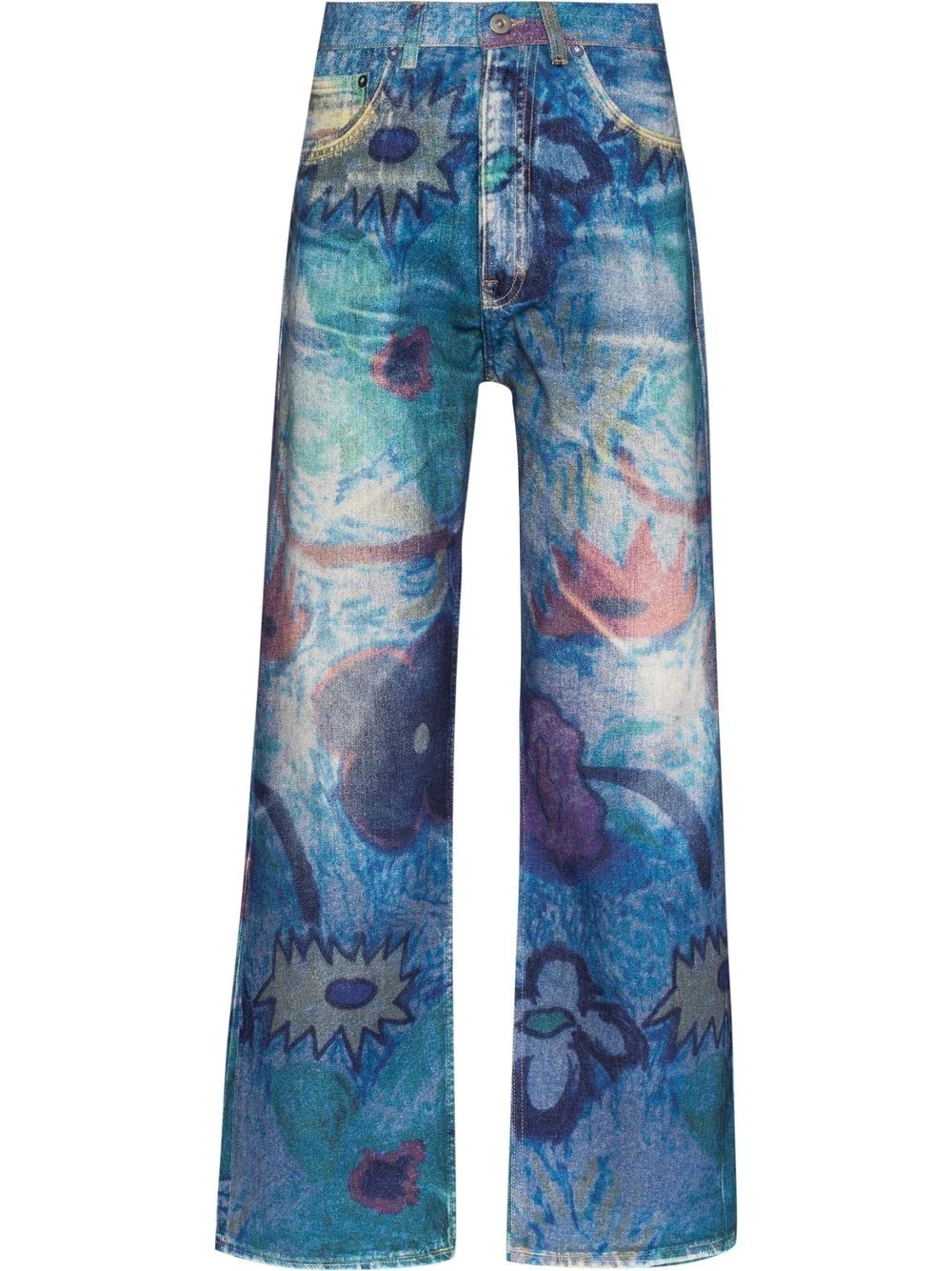 graphic-print straight-leg jeans - 1