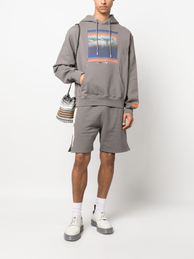 Heron Preston logo-print track shorts outlook