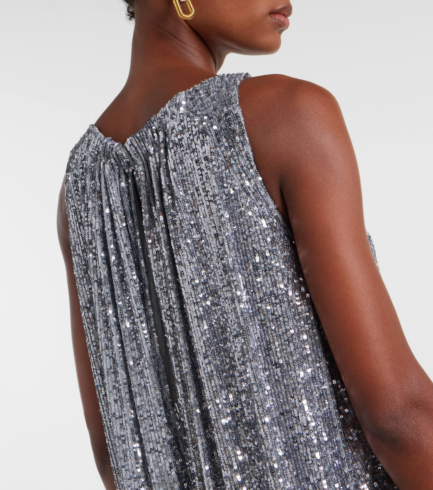 Sequined gathered cocktail dress - 7