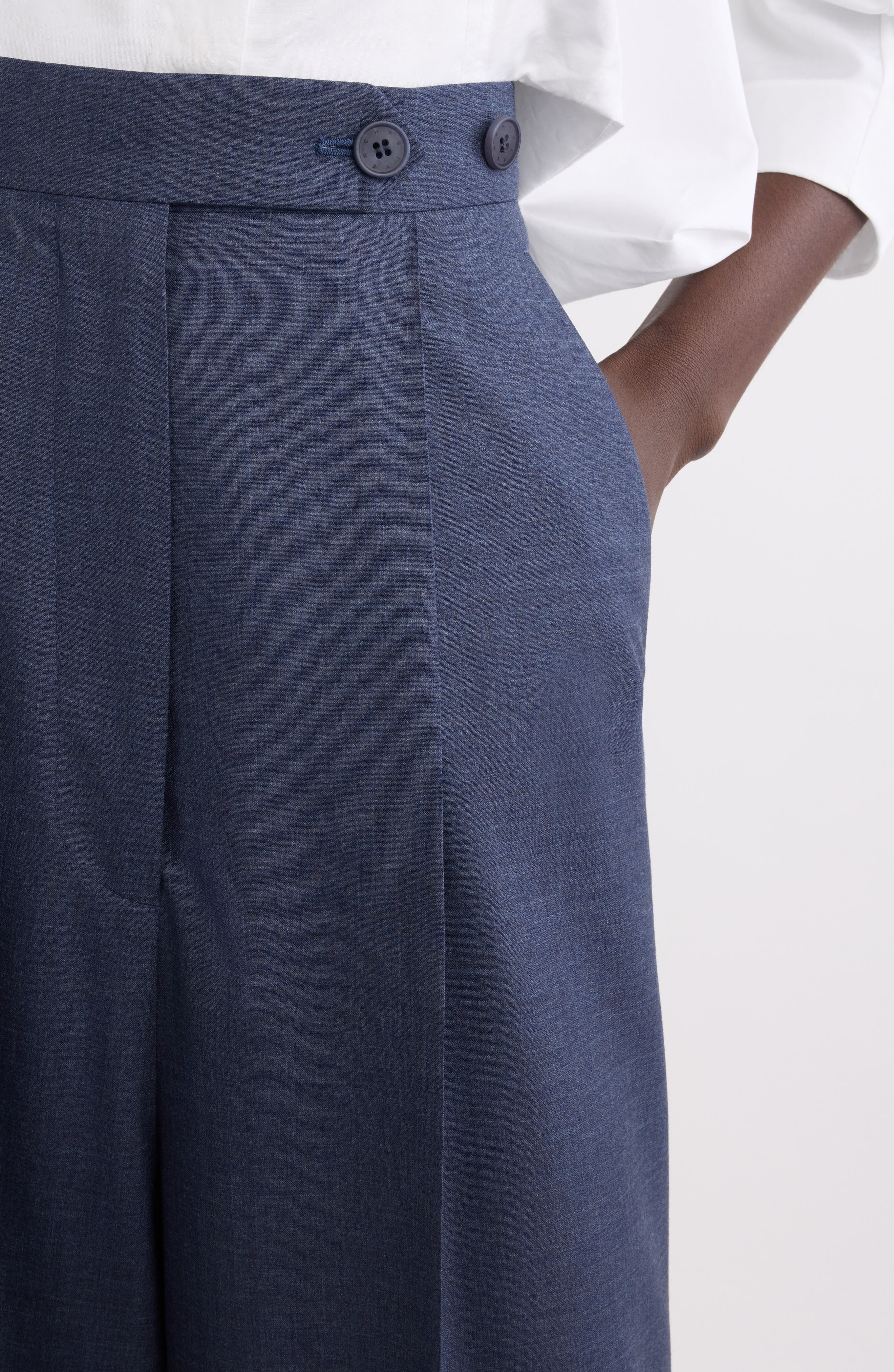 Givenchy Pleated Wool Wide Leg Pants in Denim Blue at Nordstrom - 5