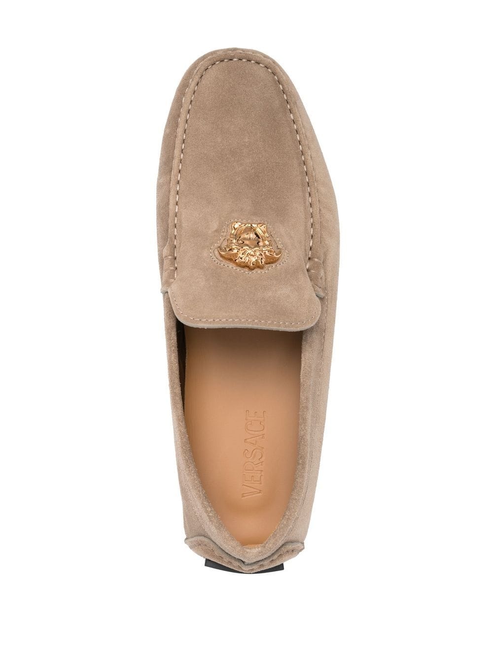 Medusa-motif leather loafers - 8