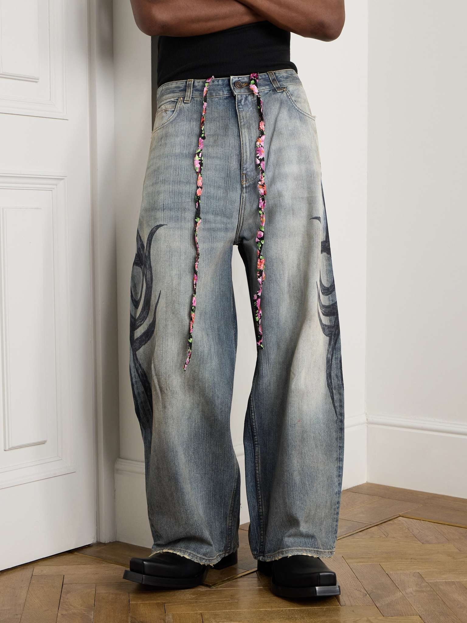 ヒョウ柄デニム manes BALENCIAGA y2k jadedlondon - パンツ