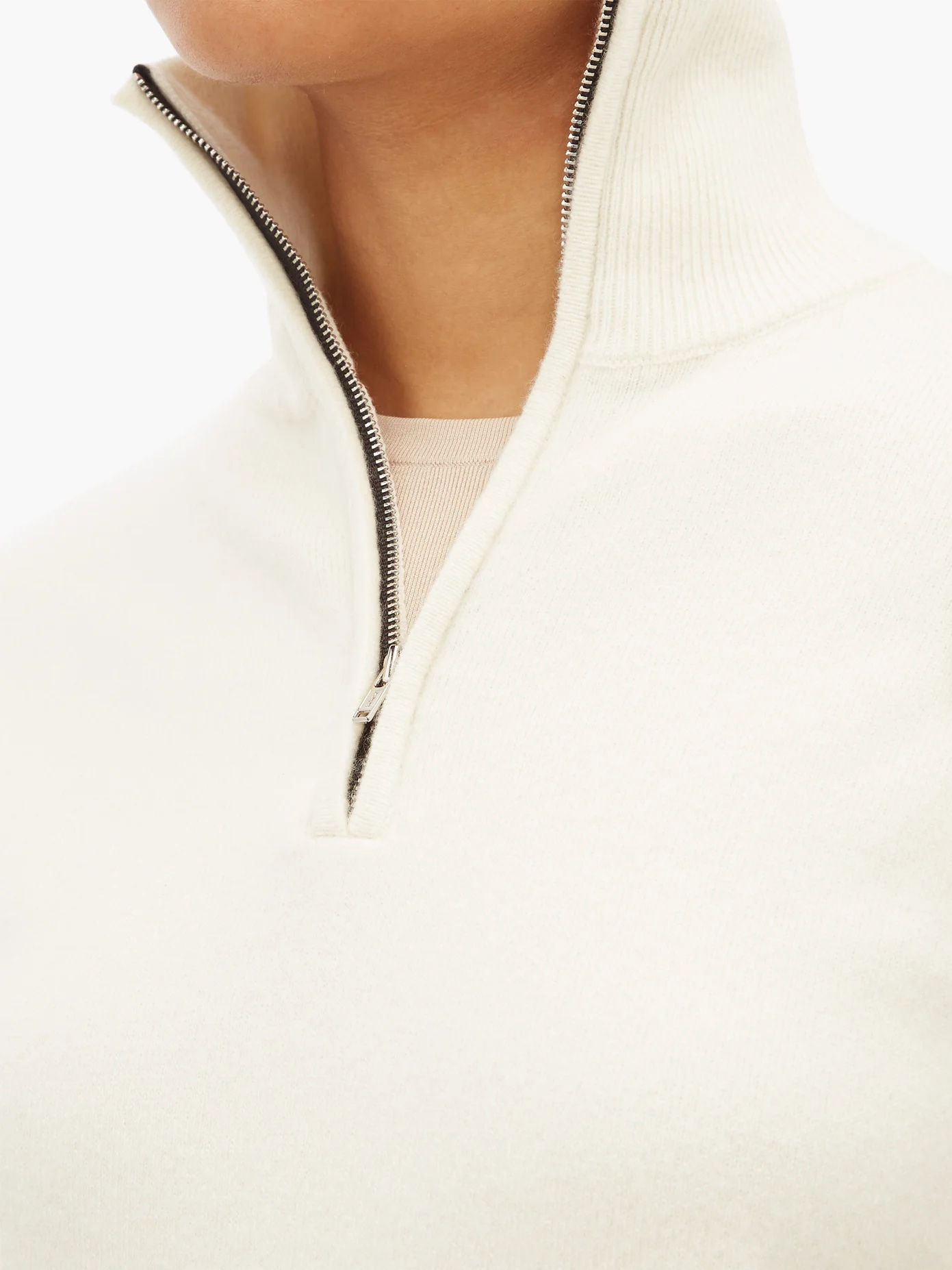 No.102 Here half-zip stretch-cashmere sweater - 4