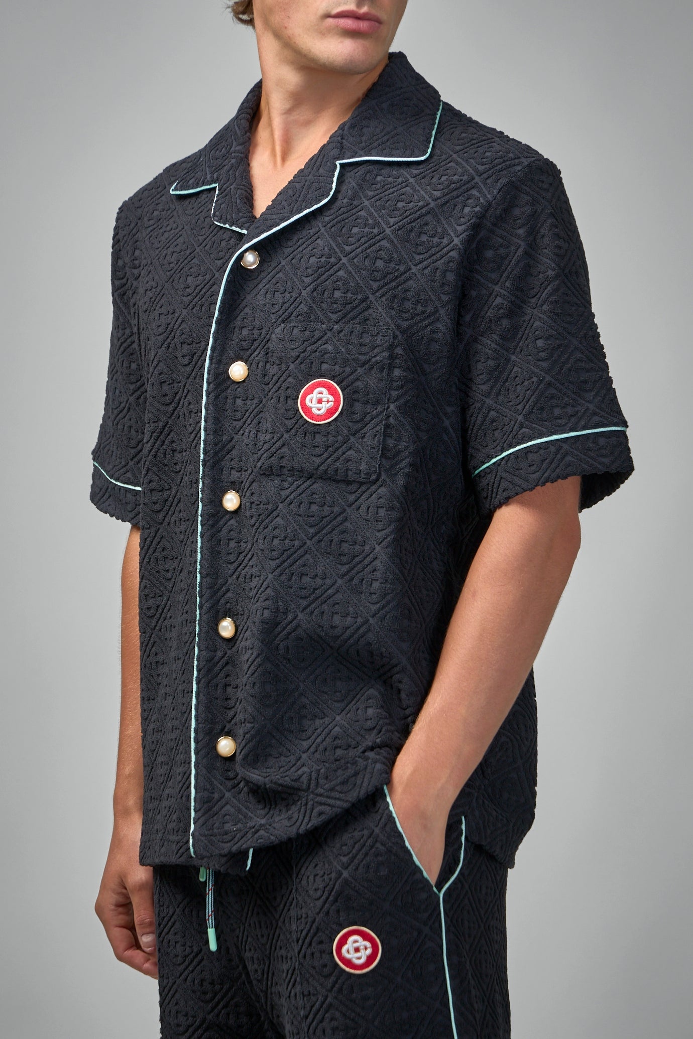 Mens Towelling Monogram Shirt - 4