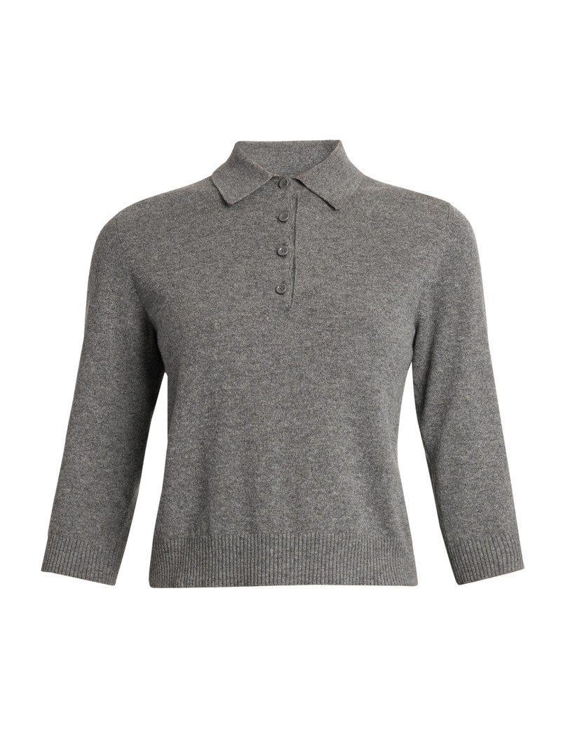 Women's Italian Tailoring Henley Cashmere Shirt - Melange Grigi 1