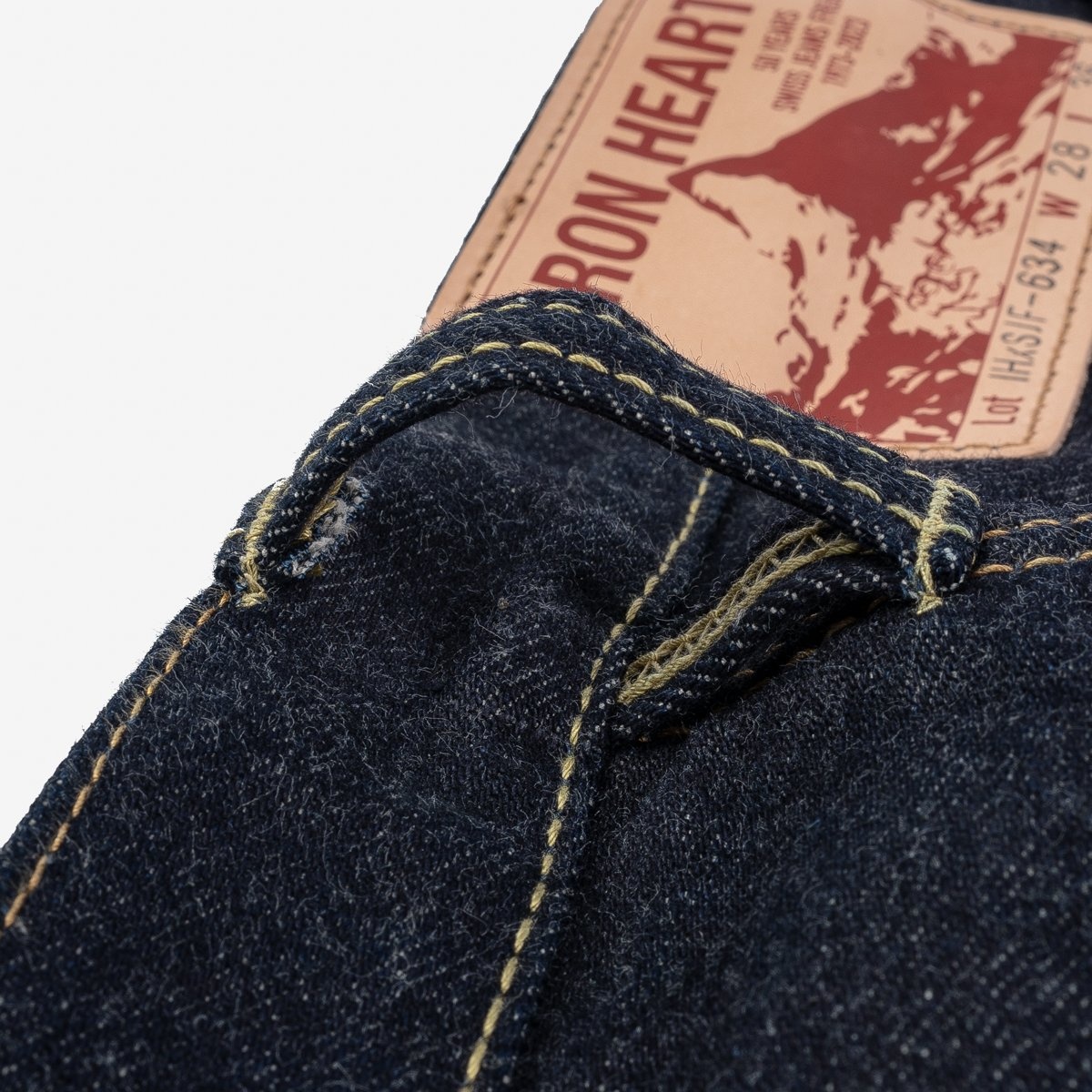 IHxSJF-634 14oz Iron Heart x SJF Selvedge Denim Straight Cut Jeans - Indigo - 11