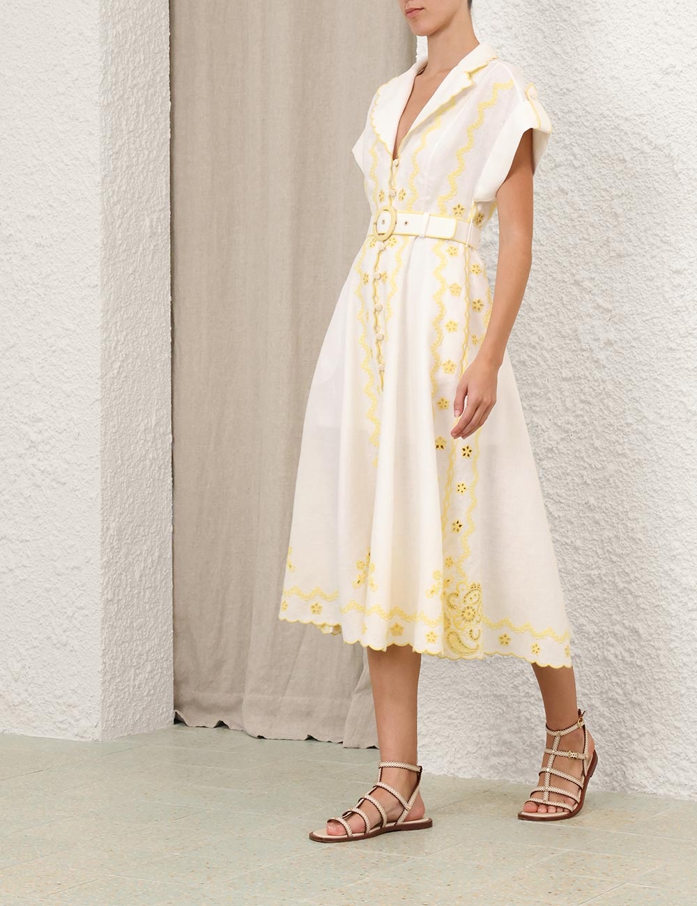 LUCKY EMBROIDERED MIDI DRESS - 3