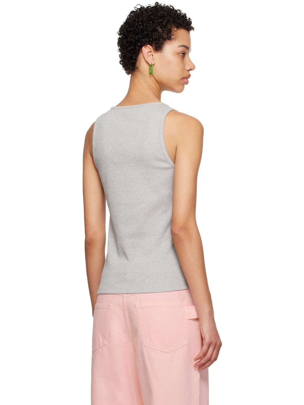 Gray Scoop Tank Top - 3
