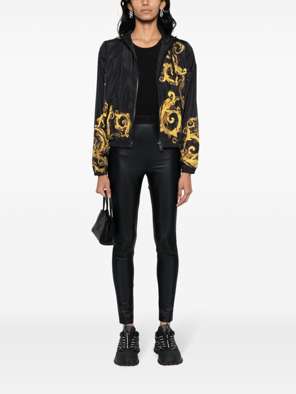 VERSACE JEANS COUTURE logo-waistband high-waisted leggings