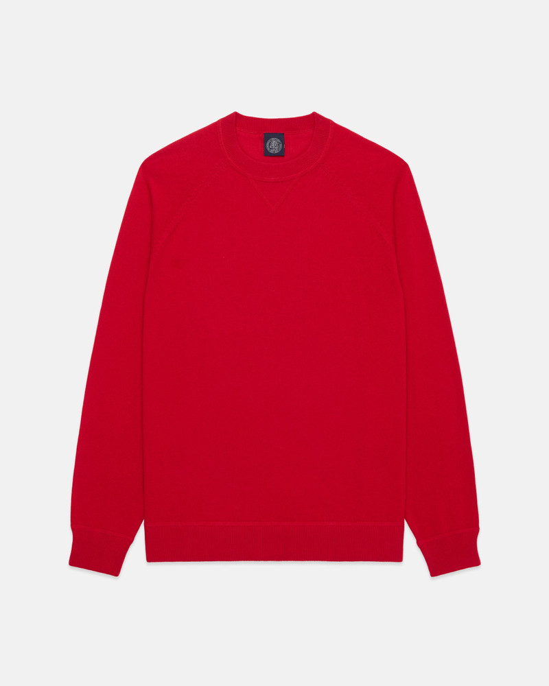 J. PRESS RED COTTON-WOOL CREWNECK SWEATSHIRT - TRIM FIT outlook
