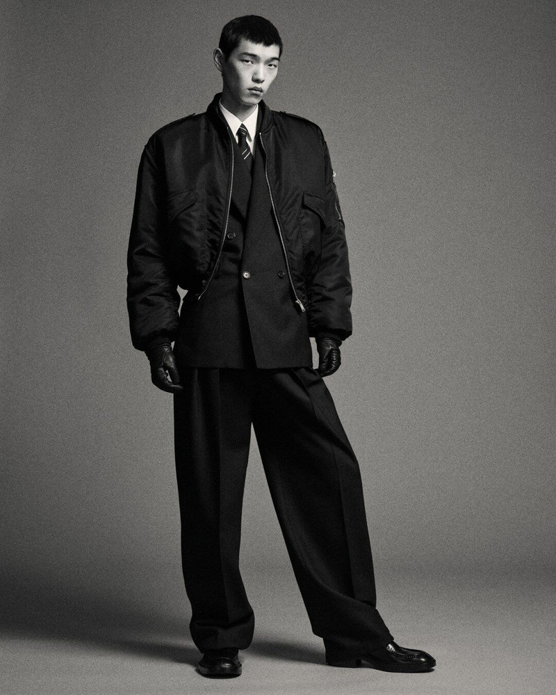 SAINT LAURENT LOW-WAISTED PANTS IN WOOL CHINÉ outlook