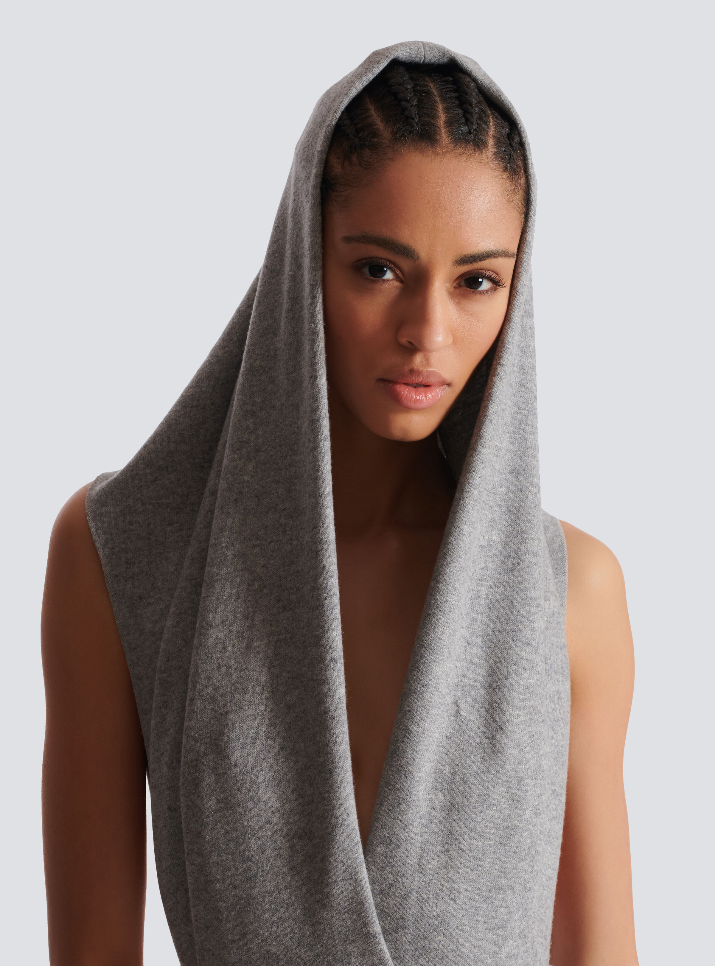 Draped bodysuit with hood - 7