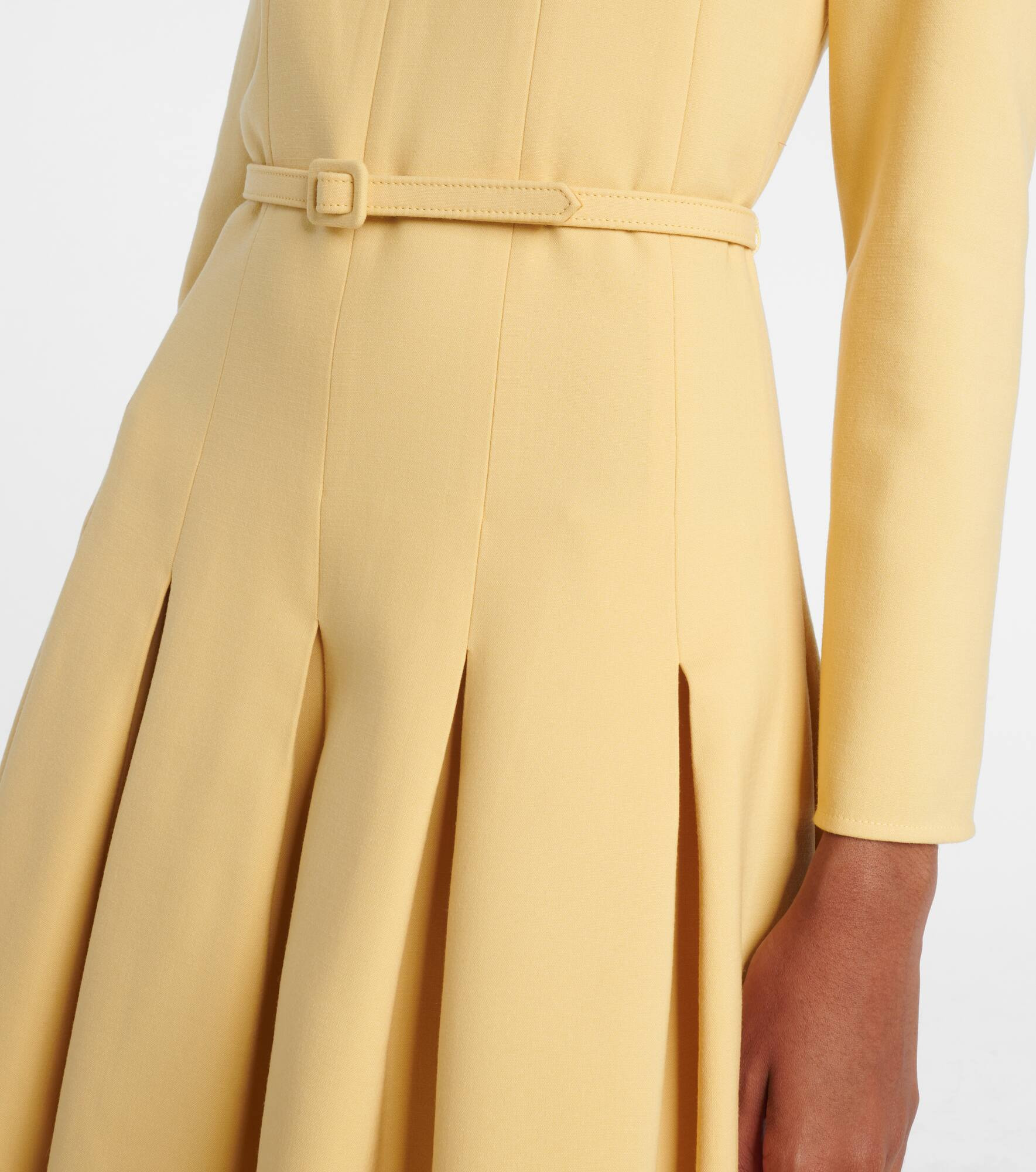 Pleated crêpe midi dress - 5