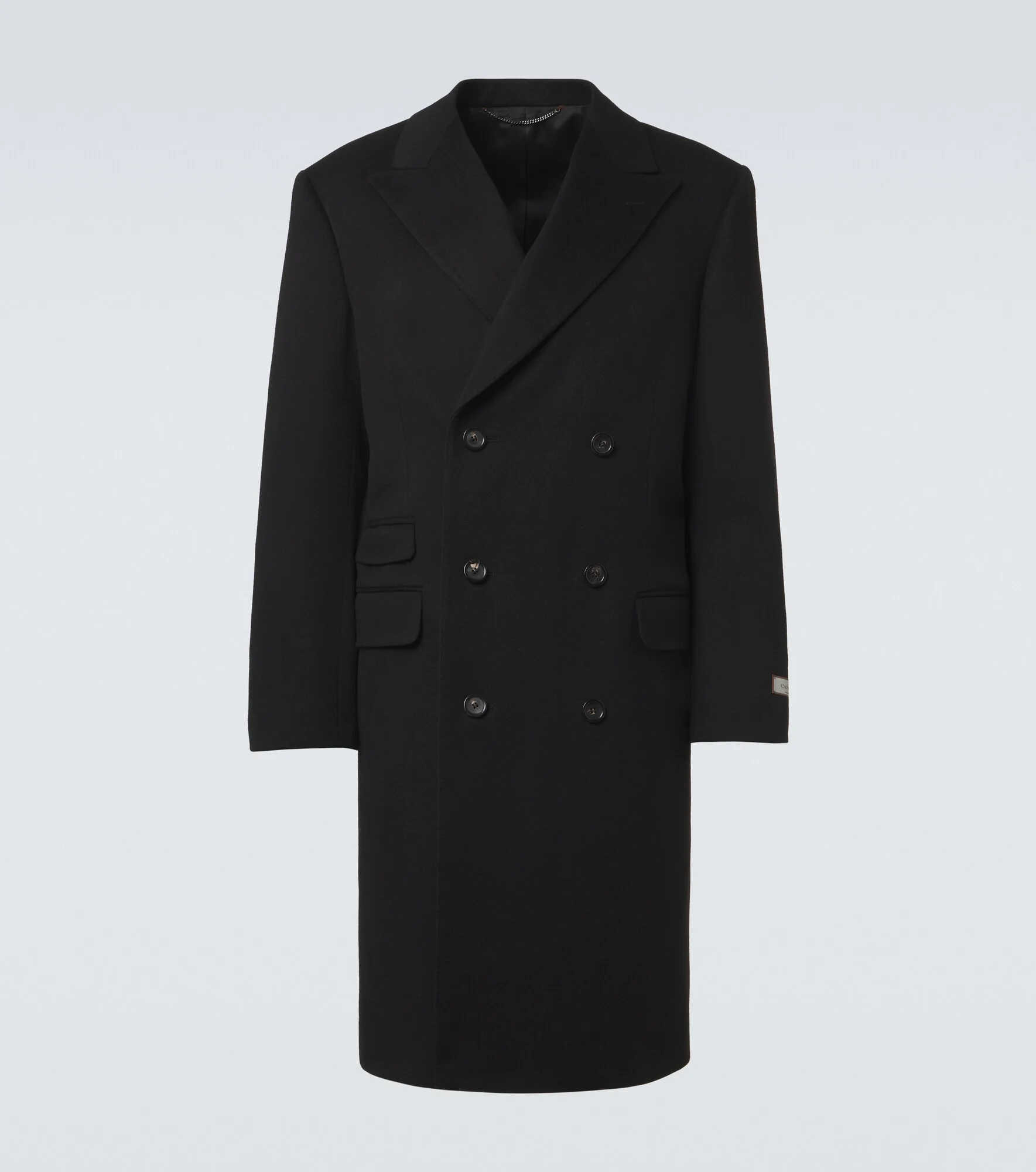 Double-breasted wool and cashmere coat - 1