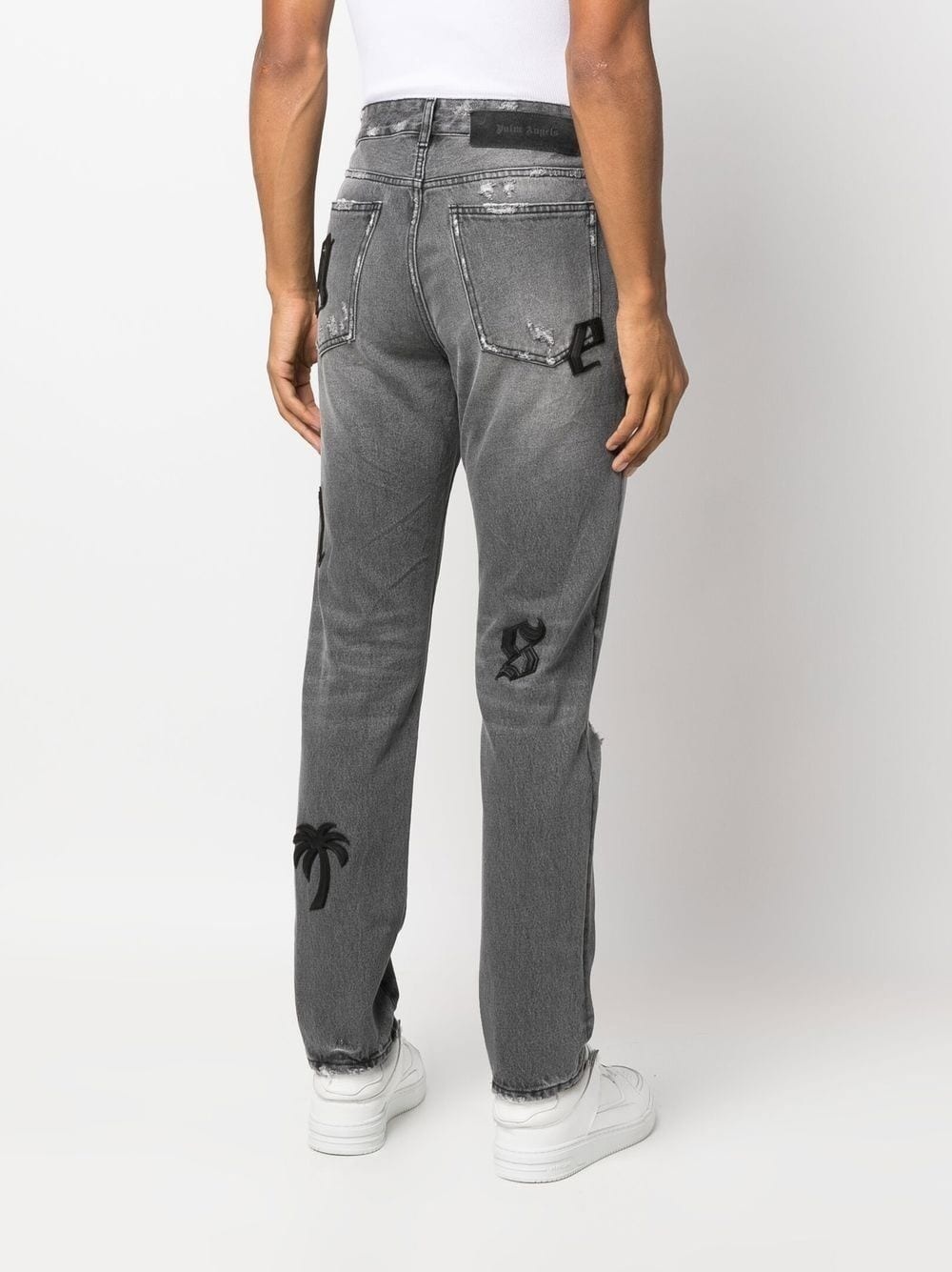 distressed straight-leg jeans - 4