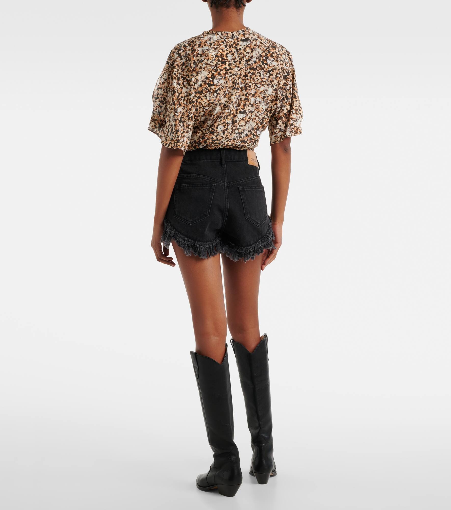 Eneidao fringed denim shorts - 3