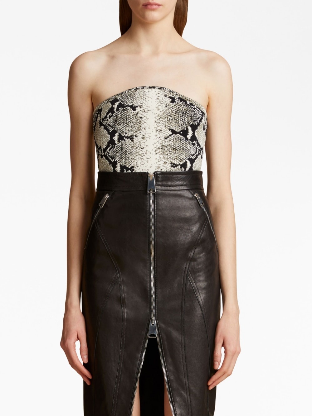 The Dillon snakeskin-jacquard top - 2