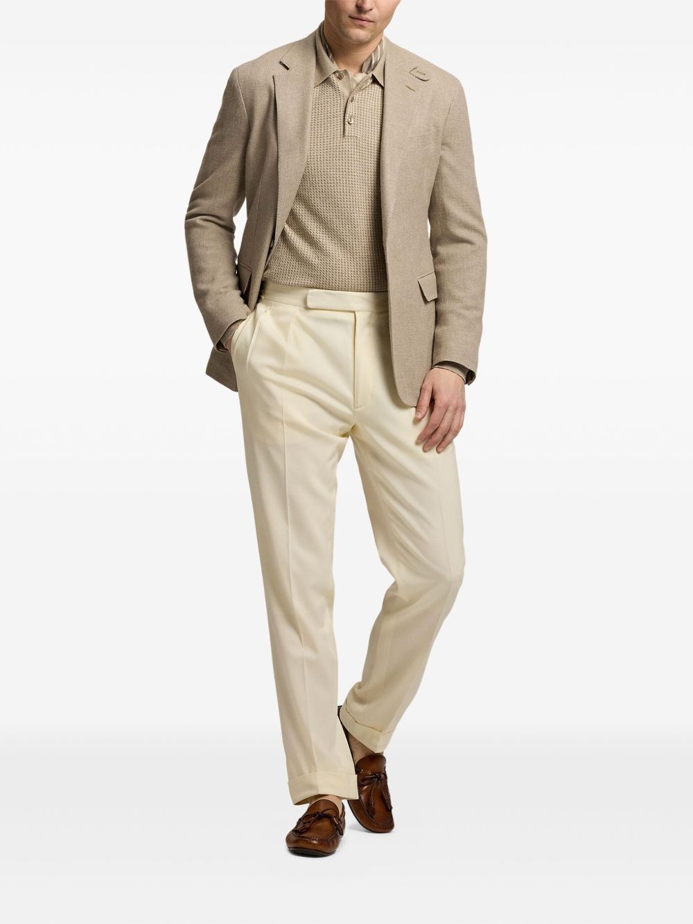 textured two-button blazer - 2
