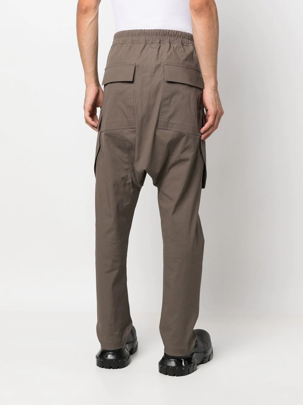 organic drop-crotch track pants - 4