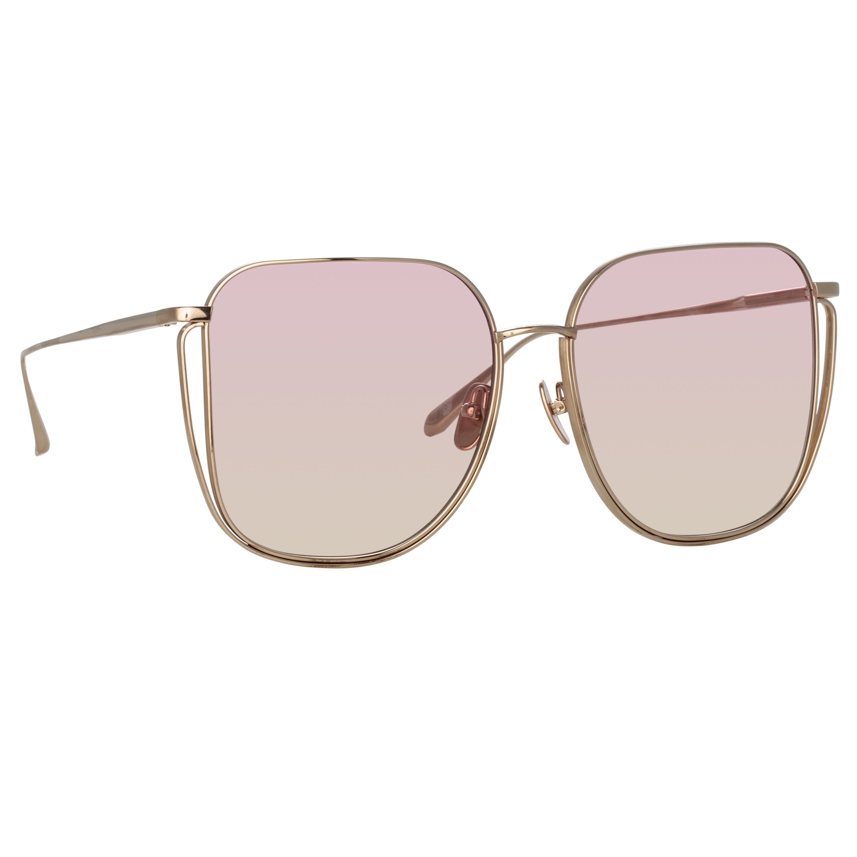 CAMRY OVERSIZED SUNGLASSES IN LIGHT GOLD AND LILAC - 3