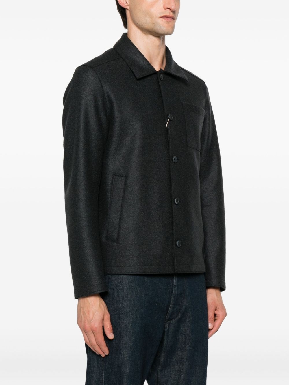 button-fastening patch-pocket jacket - 3