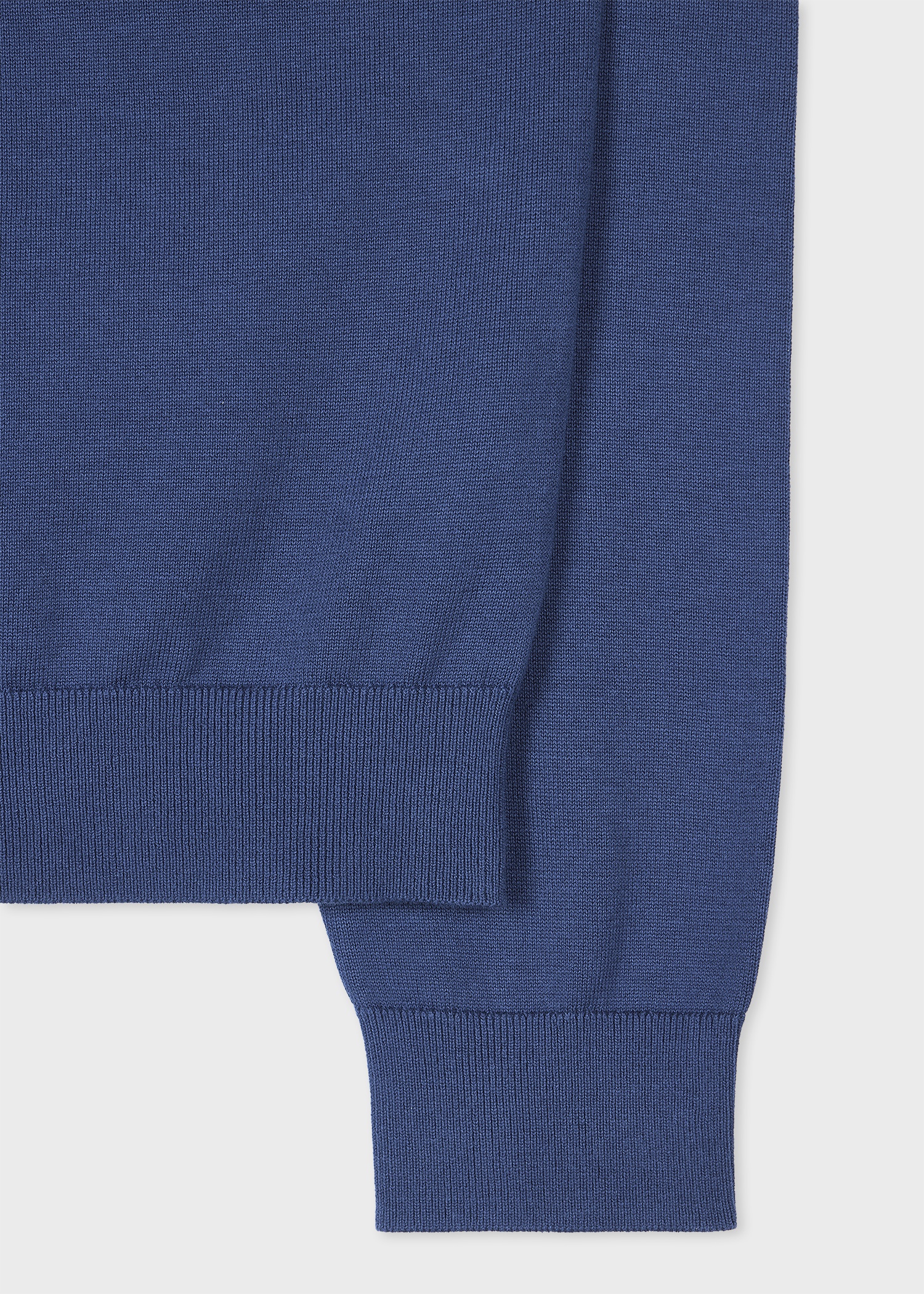 Royal Blue Organic Cotton Half Zip Zebra Logo Sweater - 2