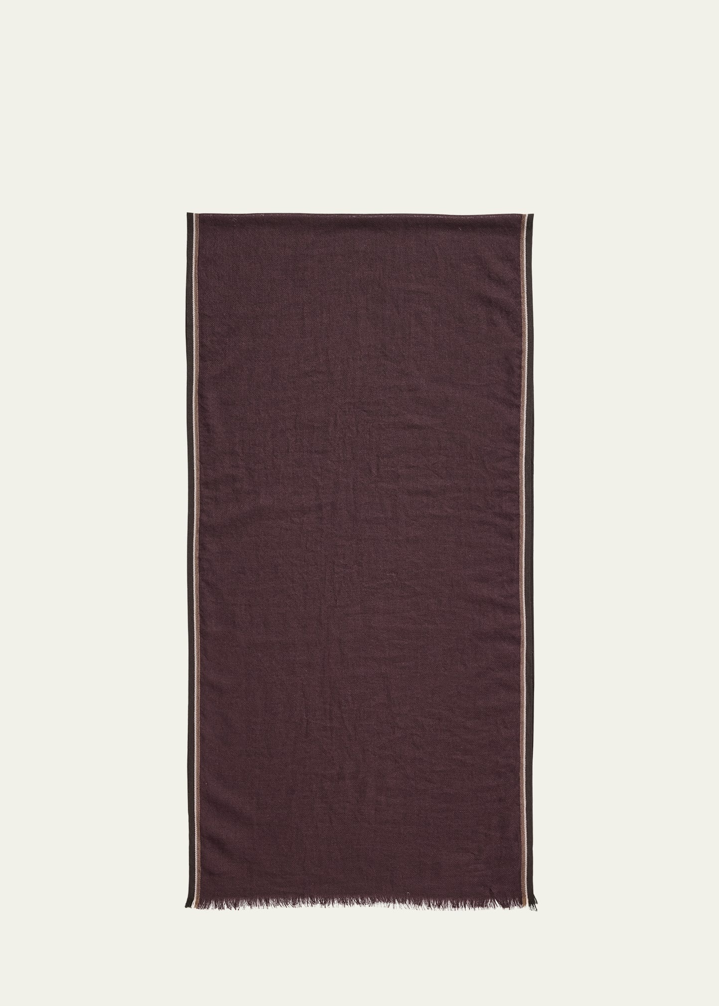Men's Stripe-Trim Baby Cashmere Scarf - 1