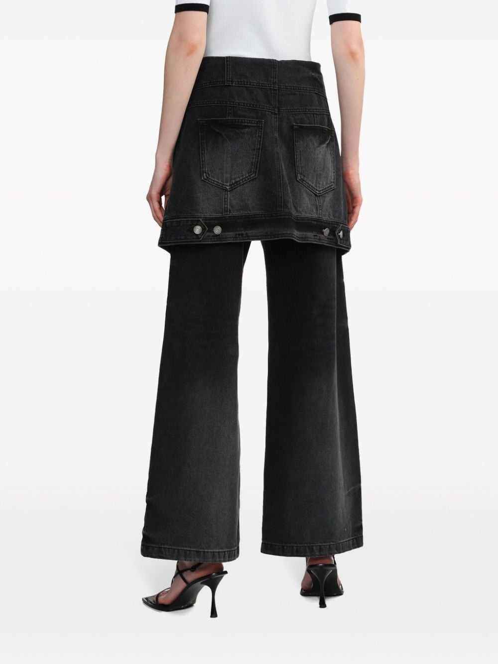 denim jacket-skirt trousers - 4