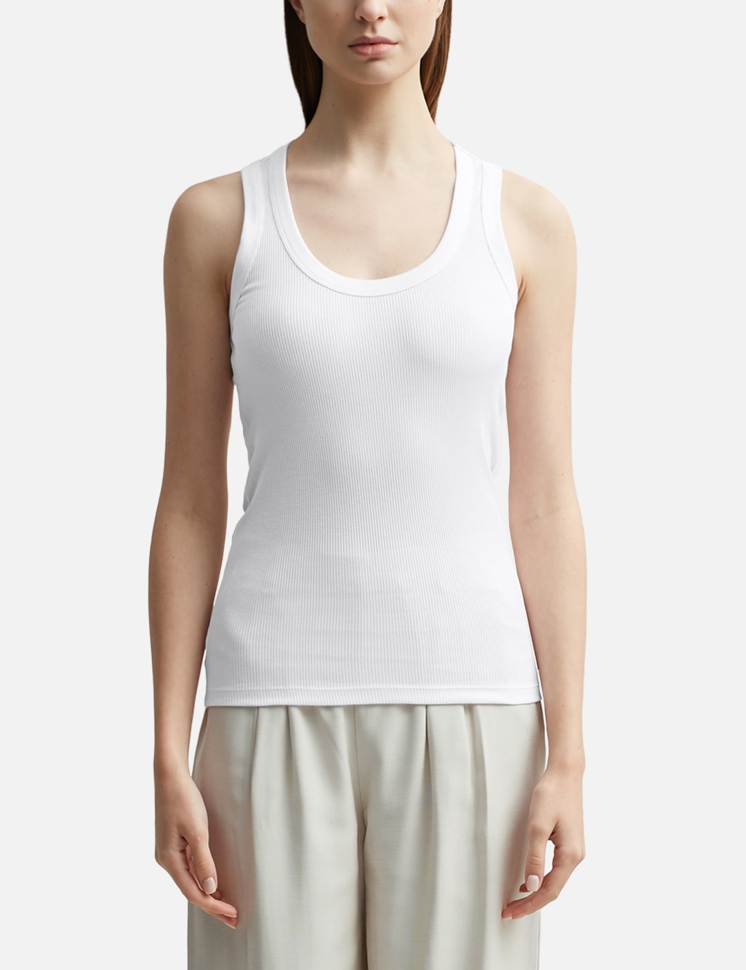 MERCERIZED COTTON LOW TANKTOP - 1