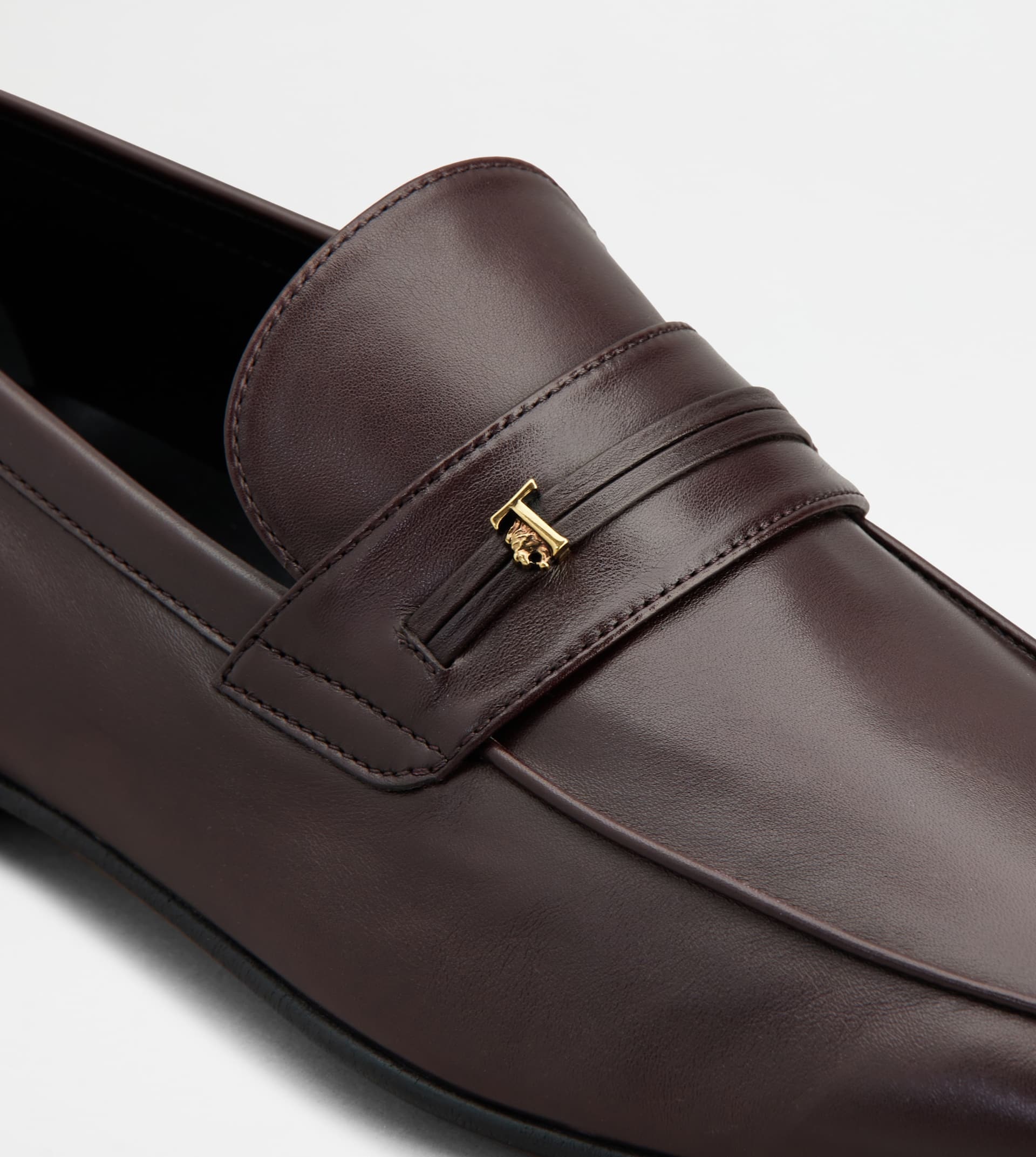 LOAFERS IN LEATHER - BURGUNDY - 5