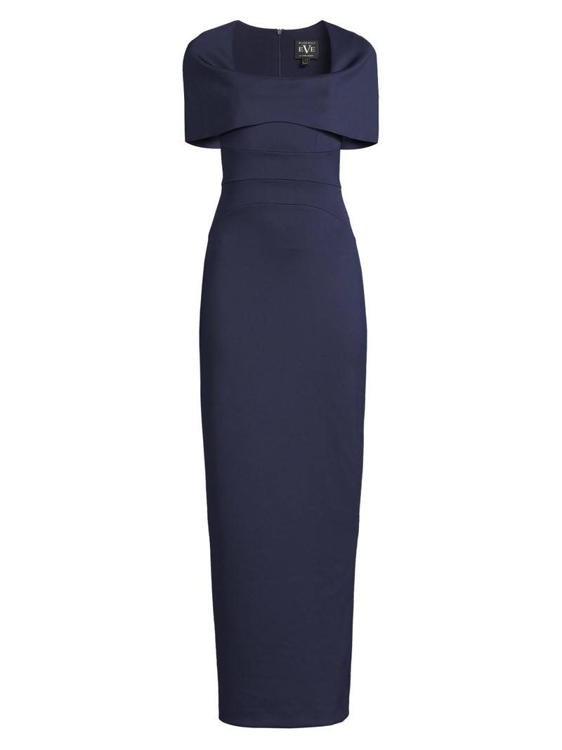 Women's Eve Bernice Cape-Sleeve Gown - Pacific Blue 1