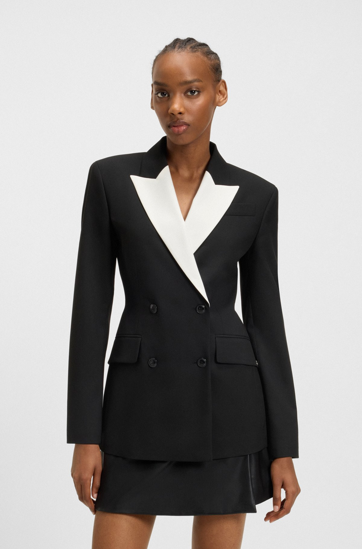 REGULAR-FIT BLAZER WITH CONTRAST LAPELS - 2