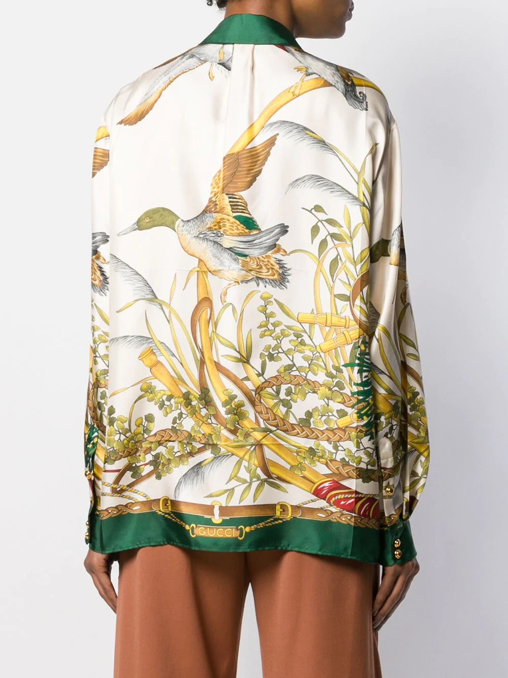 silk nature-inspired motifs shirt - 4